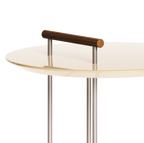 Mesa Dupla Side Lateral Imcal Pés em Metal Off White