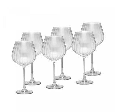 Jogo de 6 Taças de Vinho de Cristal Ecológico Columba Optic 640ml
