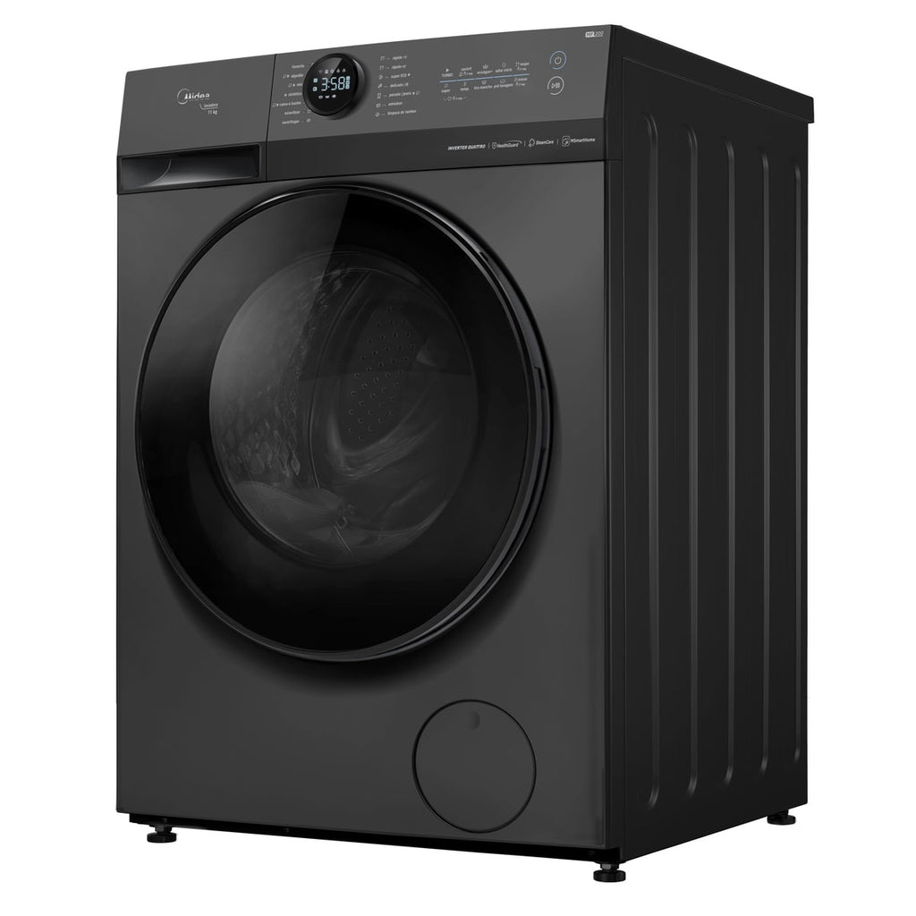 Lavadora de Roupas Midea 11KG MF200W110WB HealthGuard Smart Motor Inverter Titanium 220V