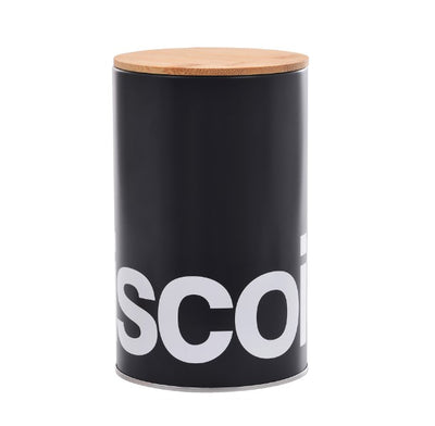 Lata de Biscoito  de Metal Gusto 1500ml Preto