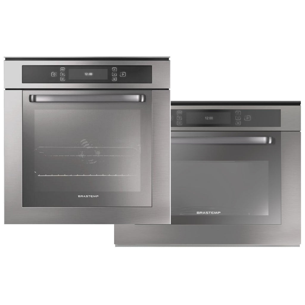 Kit Brastemp Gourmand de Embutir Forno Elétrico 67L+Micro-ondas 40L com Grill Inox 220V