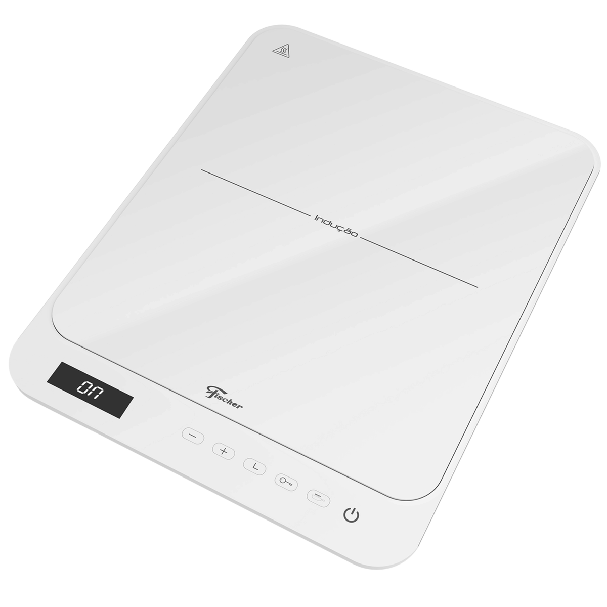 Cooktop Indução Portátil Fischer 1 Boca Mesa Vitrocerâmica Touch Screen Branco Bivolt