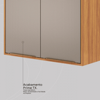 Armário Aéreo de Cozinha Plena Demóbile 100%MDF 80cm 2 Portas Cinamomo e Nude