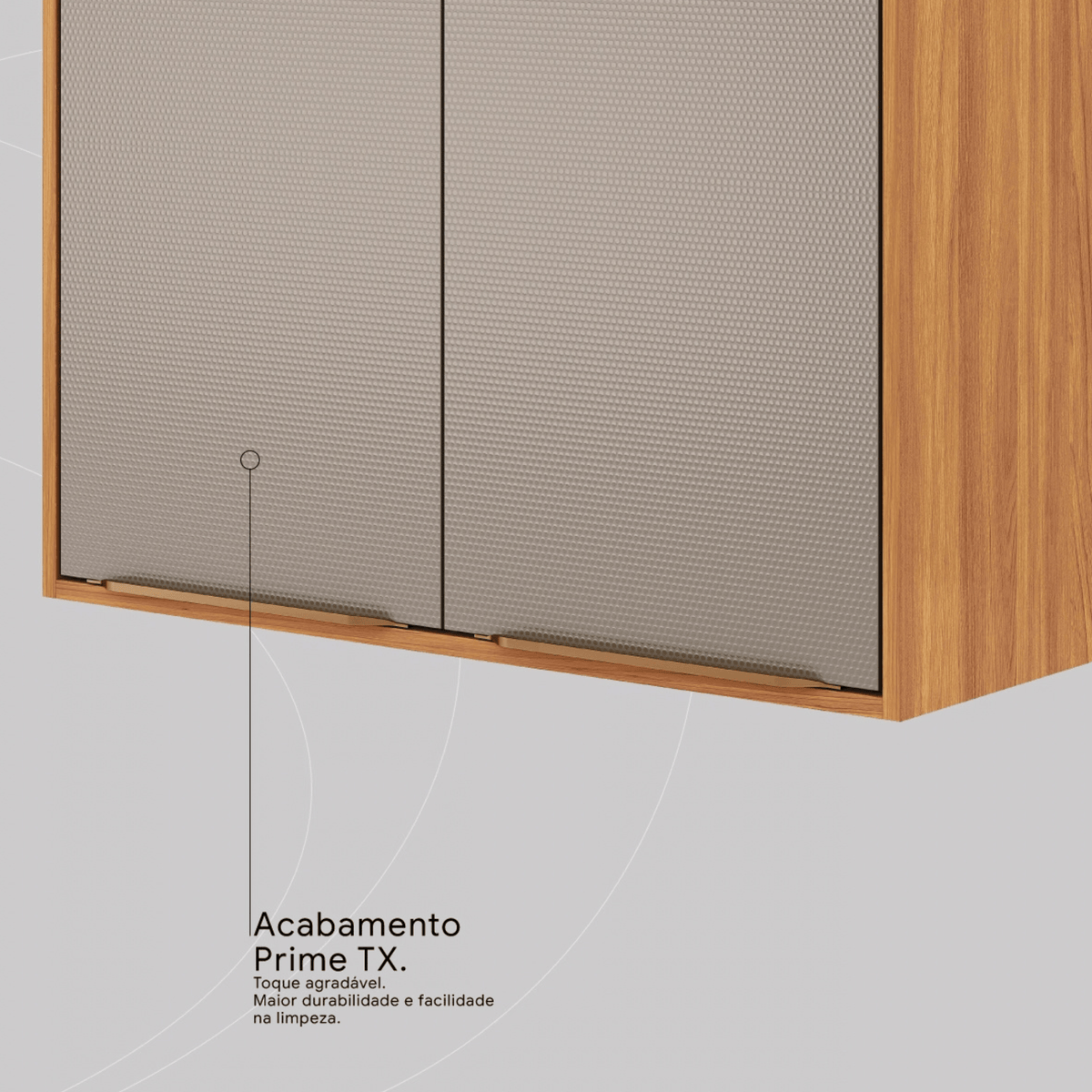 Armário Aéreo de Cozinha Plena Demóbile 100%MDF 80cm 2 Portas Cinamomo e Nude