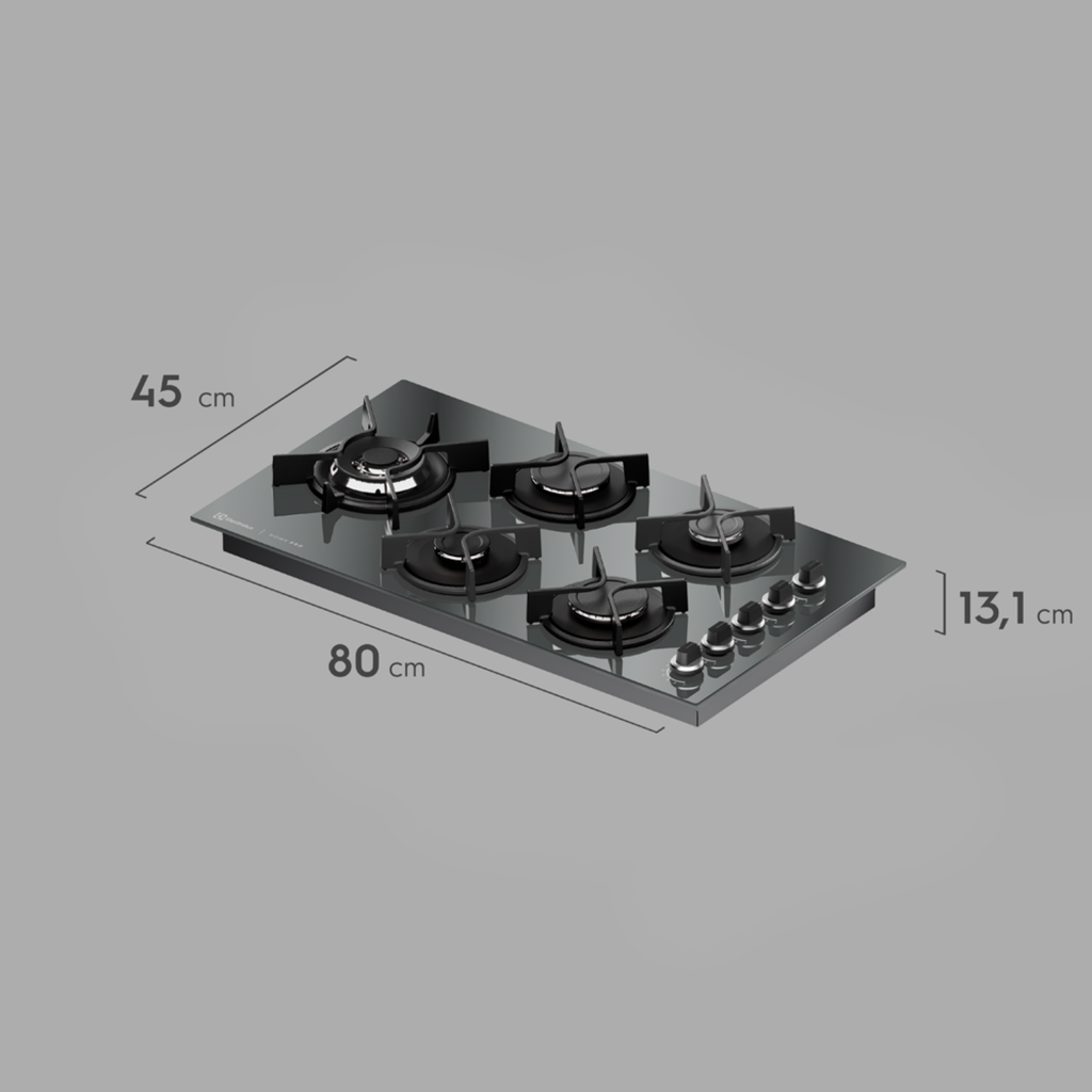 Kit Electrolux Home Pro Forno Elétrico Embutir 80L +Cooktop 5 Bocas +Coifa de Parede 90cm Espelhado 220V