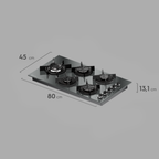 Kit Electrolux Home Pro Forno Elétrico Embutir 80L +Cooktop 5 Bocas +Coifa de Parede 90cm Espelhado 220V