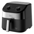 Fritadeira Elétrica Sem Óleo Air Fryer 5,5L Midea Widemax Preto e Inox 220V
