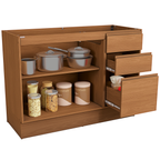 Balcão Kappesberg Ciela 120cm 2 Portas 3 Gavetas Canela