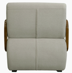 Poltrona Kiev 72cm Konfort Braços em Madeira Linho Cappuccino