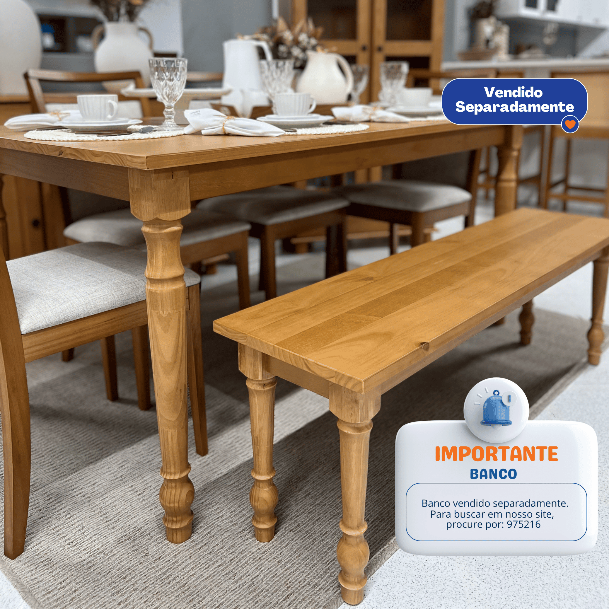 Mesa Retangular Rubi Finestra 160x90cm Pés Torneados Freijó
