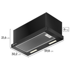 Depurador de Ar de Embutir Electrolux Efficient 60cm DE6RB Retrátil Preto 220V