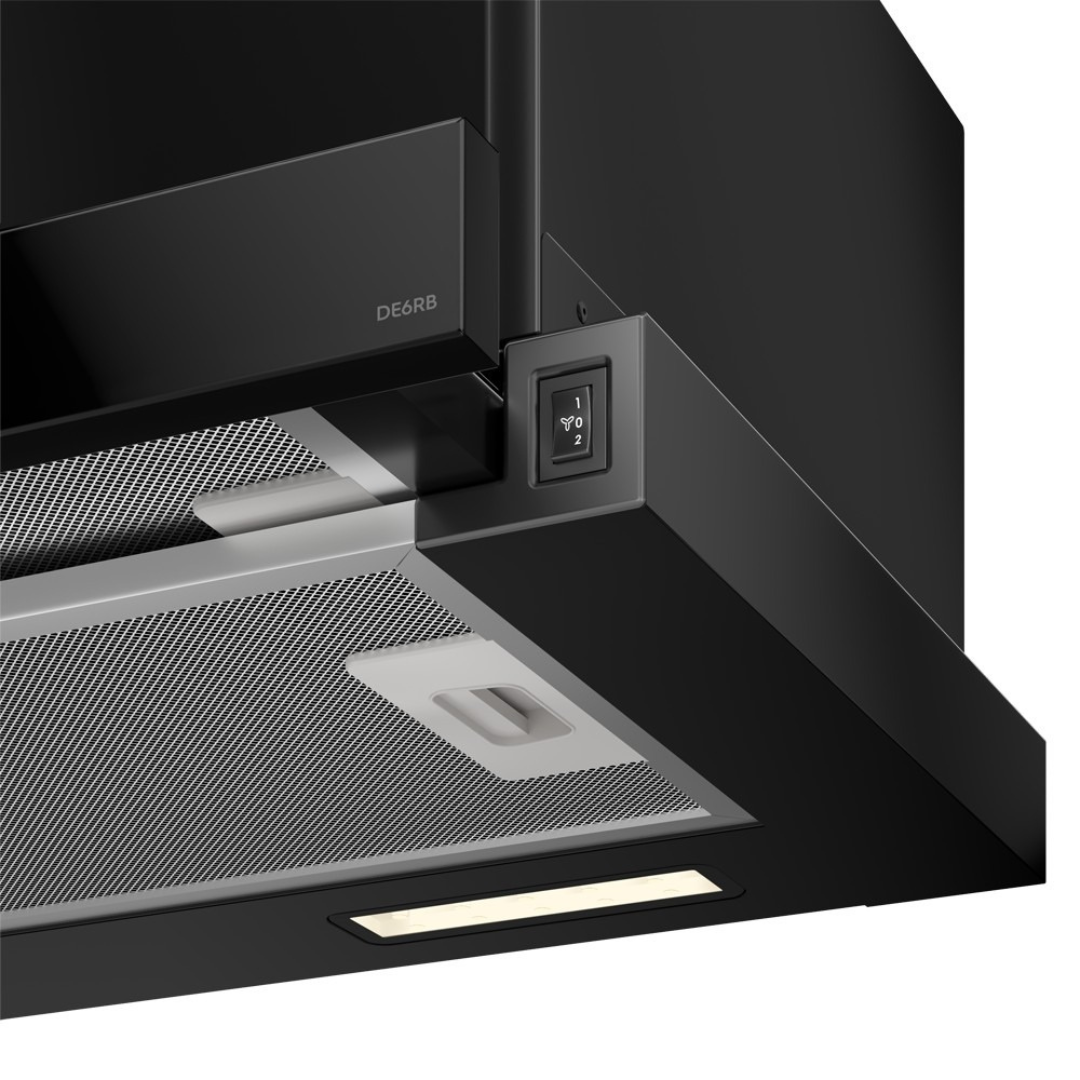 Depurador de Ar de Embutir Electrolux Efficient 60cm DE6RB Retrátil Preto 220V