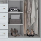 Roupeiro Americano Henn 262cm 6 Portas 4 Gavetas Branco