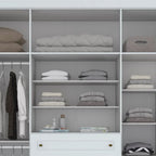 Roupeiro Americano Henn 262cm 6 Portas 4 Gavetas Branco
