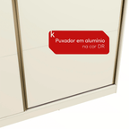 Roupeiro T592 Kappesberg 220cm 2 Portas Correr Flex Off White e Canela