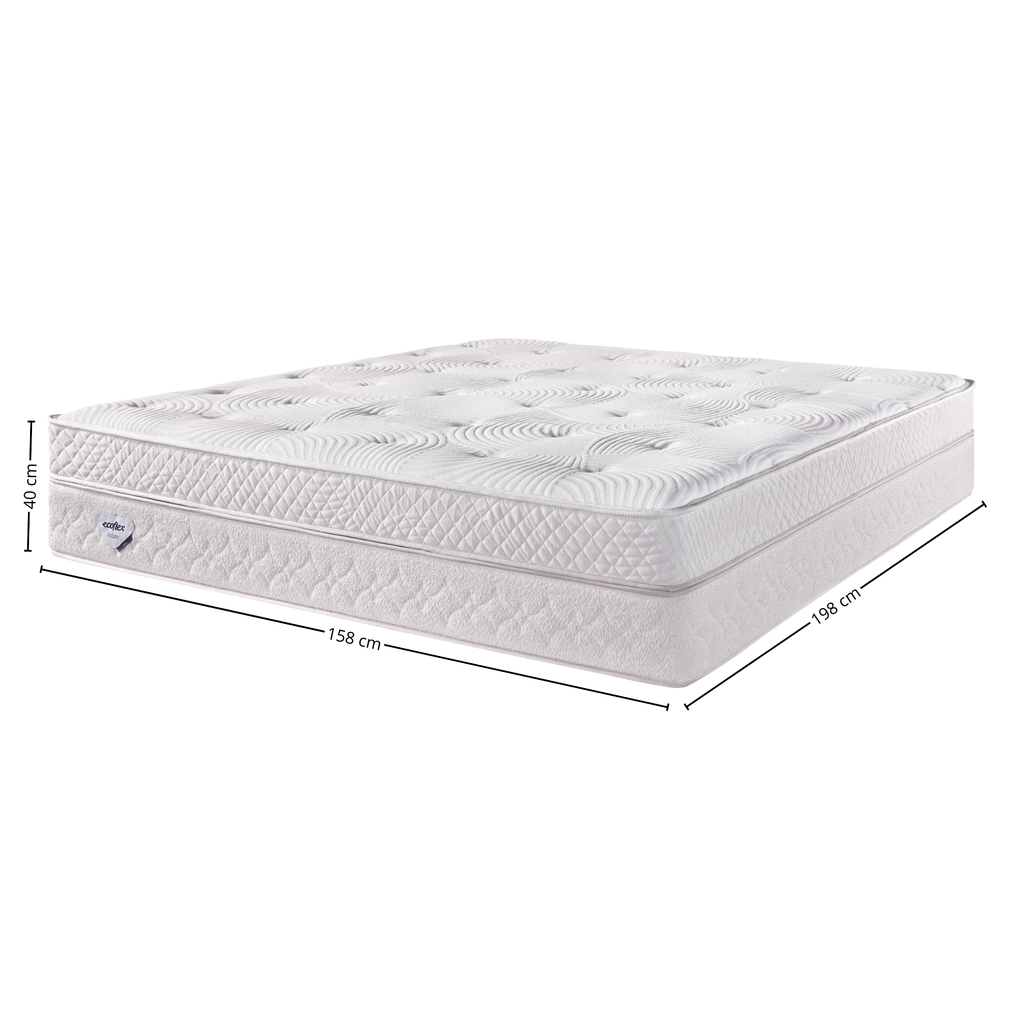 Colchão Aura Queen Ecoflex Molas Ensacadas PZ3 158x198x40cm Branco