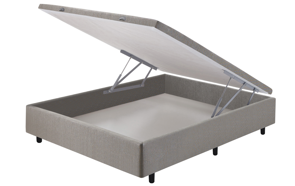 Base Baú Para Colchão Ecoflex Casal 138x188x30cm Cinza Chumbo