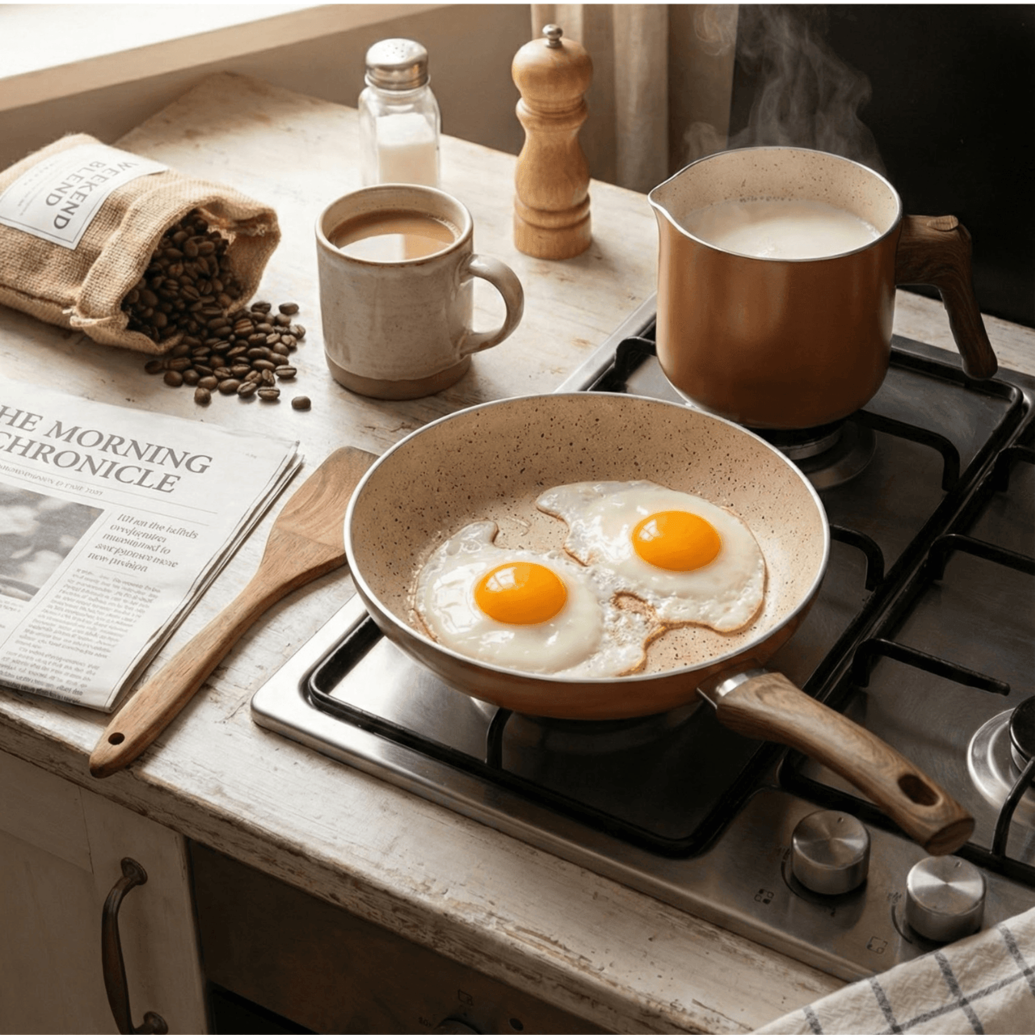 Frigideira Primea Ceramic Life Brinox Antiaderente 28cm Cappuccino