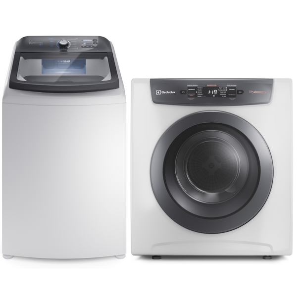 Conjunto Electrolux Lavadora de Roupas 18kg Efficient LEE18 + Secadora Piso e Parede 11kg SVB11 220V