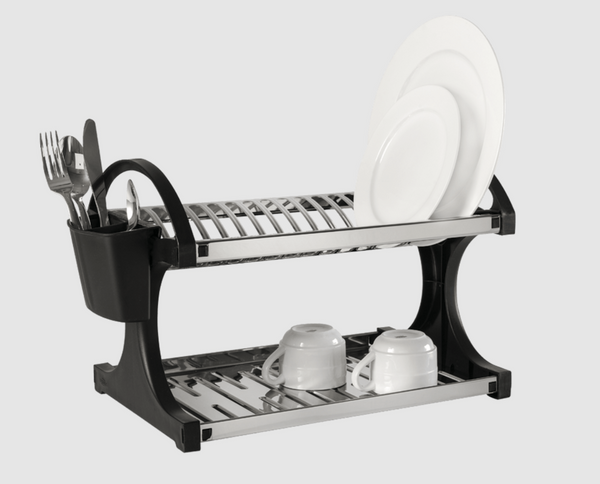 Escorredor de Louça Brinox Suprema 16 Pratos com Porta Talheres Aço Inox