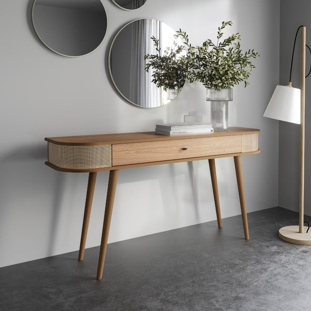 Aparador Retro TB341 Dalla Costa 140cm com Gaveta e Detalhe em Tela Freijó