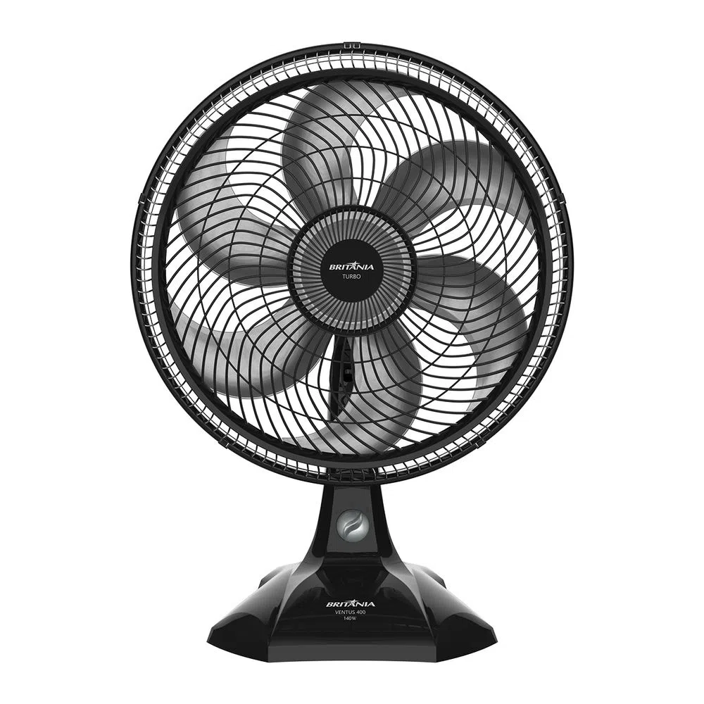Ventilador de Mesa/Parede Britânia Ventus 400 Turbo 6 Pás 40cm Preto 220V