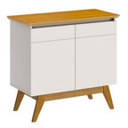 Balcão Buffet Classic Imcal 85cm 2 Portas Off White e Nature