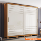 Roupeiro Cayman Henn 250cm 100% MDF 2 Portas Cinamomo e Off White