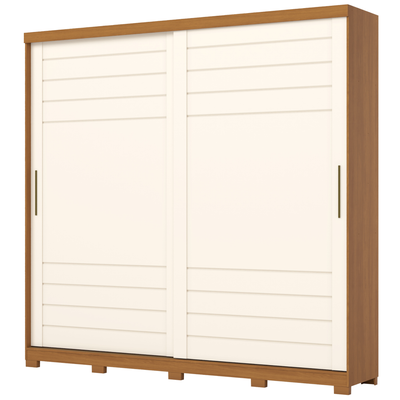 Roupeiro Cayman Henn 250cm 100% MDF 2 Portas Cinamomo e Off White