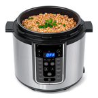 Panela de Pressão Elétrica Midea 6L Digital MasterSteam PPG70S2 Inox/Preto 220V