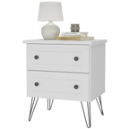 Mesa de Cabeceira Fort Mambel 100% MDF 2 Gavetas Branco