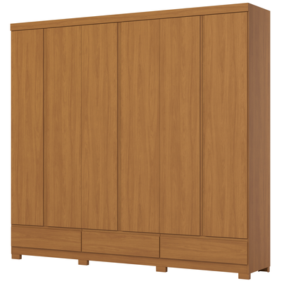 Roupeiro Imperial Henn 100% MDF 260cm 6 Portas 3 Gavetas Cinamomo