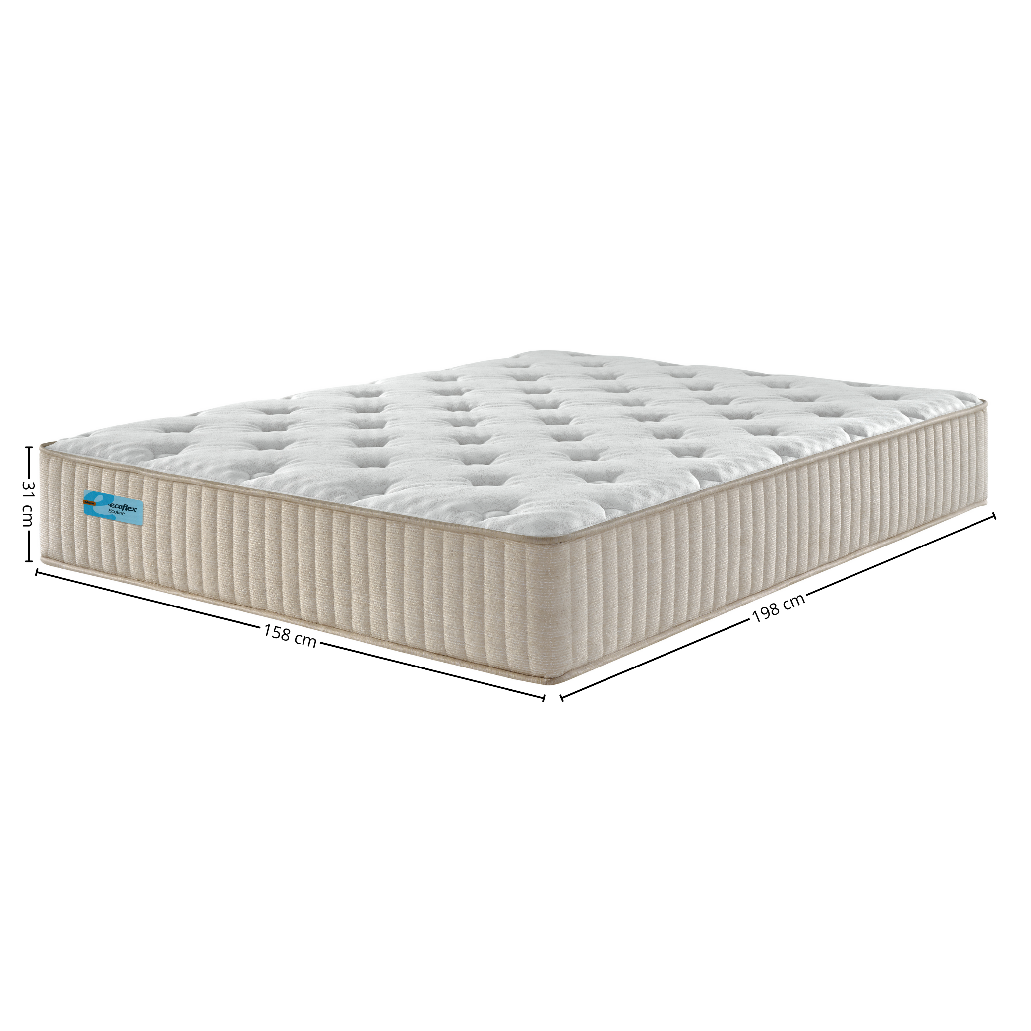 Colchão Espuma Maze Ecoflex Queen 158x198x31cm  Boucle Bege