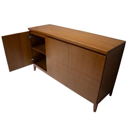Balcão Buffet Dom Artsoli 135cm 3 Portas Castanho Claro