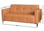 Sofá Living Hamilton 200cm Konfort Pés Metal Preto Courino Caramelo