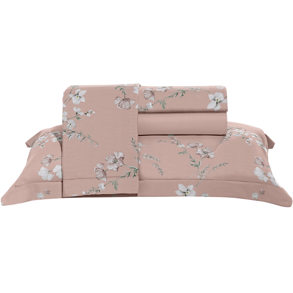Jogo de Roupa de Cama Queen 4 Peças Hedrons Toque de Algodão Essenza