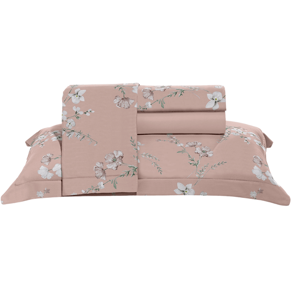Jogo de Roupa de Cama Queen 4 Peças Hedrons Toque de Algodão Essenza