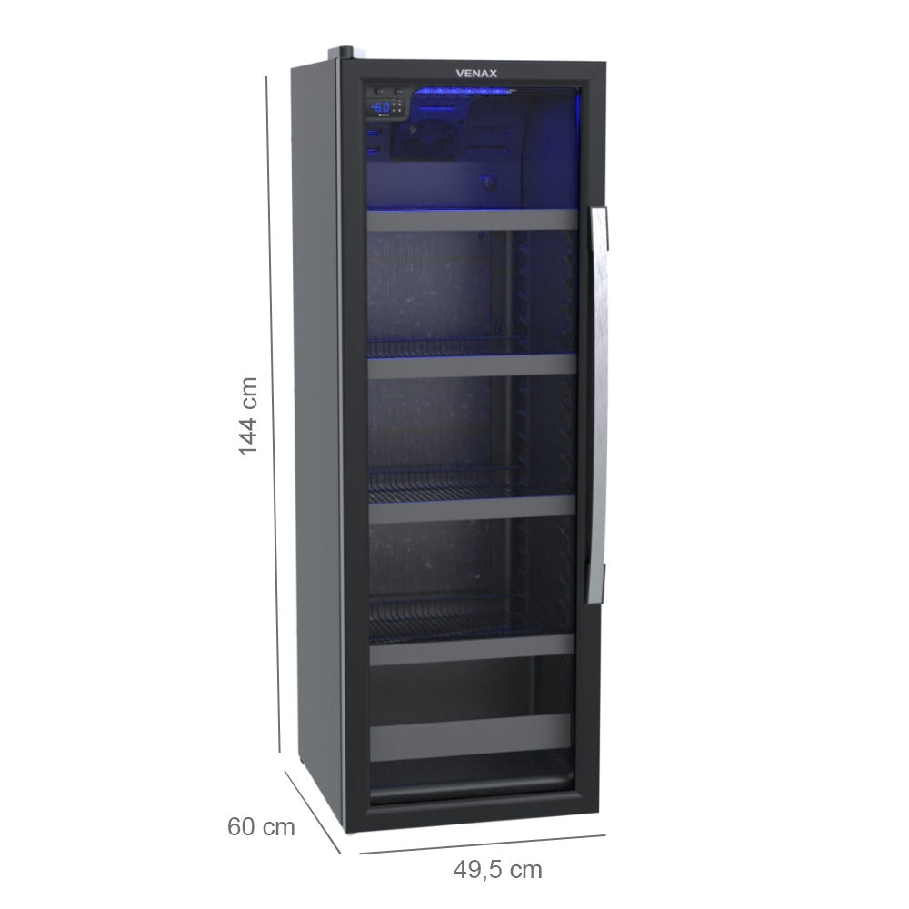 Cervejeira Expositora Venax 200L EXPVBL209 Blue Ligth  Porta Invertida Preto 220V