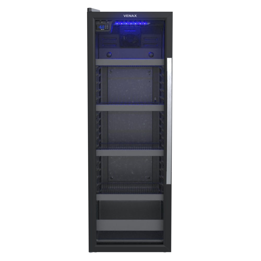 Cervejeira Expositora Venax 200L EXPVBL209 Blue Ligth  Porta Invertida Preto 220V
