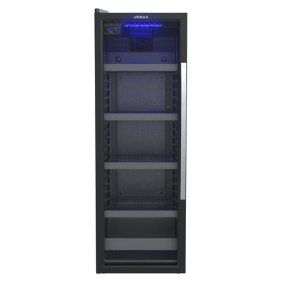 Cervejeira Expositora Venax 200L EXPVBL209 Blue Ligth  Porta Invertida Preto 220V