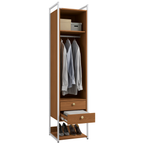 Armário Industrial Closet LI051 Kappesberg 48cm 1 Porta 2 Gavetas  Canela e Branco