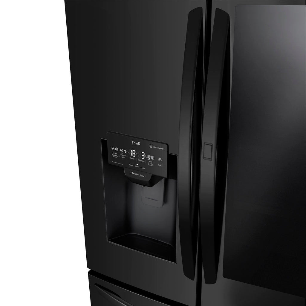 Refrigerador LG 660L 3 Portas French Door Inverse InstaView Inverter Água e Gelo na Porta Inox Black 220V