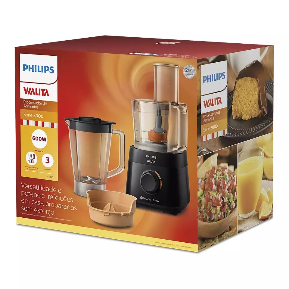 Processador de Alimentos Philips Walita PowerChop RI7300/92 600W Preto 220V
