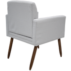 Poltrona Fênix 63cm Maramadan Pé Palito Mel Linho Cinza