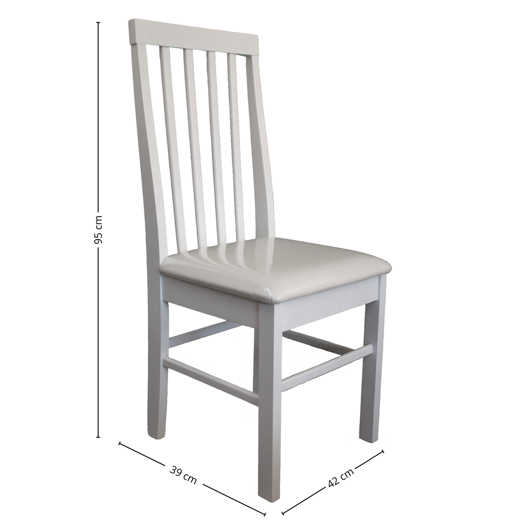 Cadeira Milena Matte Encosto Ripado Branco Courino Branco