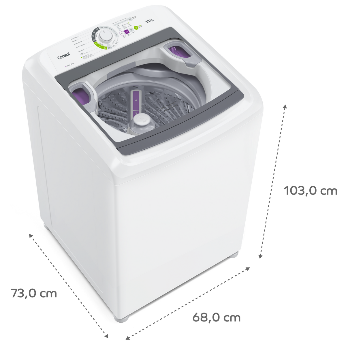 Lavadora de Roupas Consul 18Kg CWK18A Ciclo Edredom Branco 220V