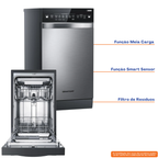 Lava-Louças Brastemp 10 Serviços BLF10BR Função Smart Sensor Inox 220V