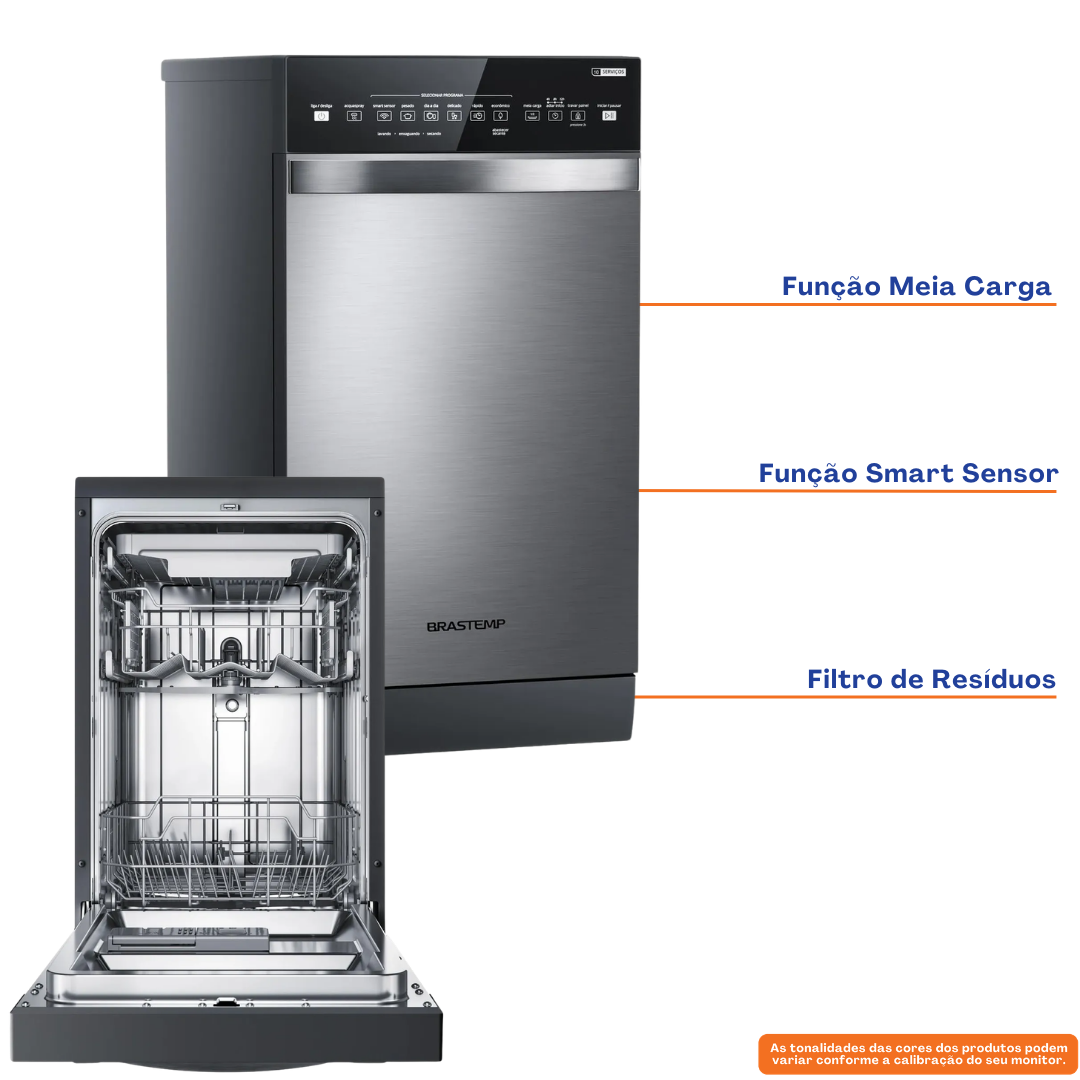 Lava-Louças Brastemp 10 Serviços BLF10BR Função Smart Sensor Inox 220V