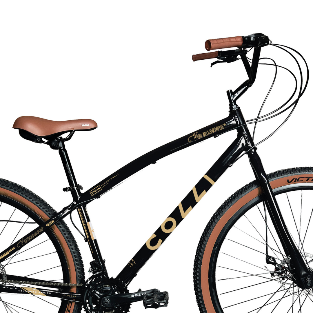 Bicicleta Colli Vancouver Konfort Aro 29 Freio a Disco 21 Velocidades Preto Brilhoso