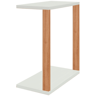 Mesa de Apoio para Sofá Dalla Costa F36 100% MDF Off White e Freijó